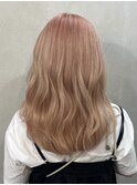 コーラルルーツカラーオレンジベージュレイヤーカット