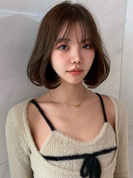 サイン 渋谷(SIGN) 韓国ヘアーハッシュカットレイヤーカットグレージュブリーチ無し