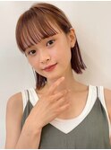 韓国風切りっぱなし小顔ボブ/地毛風カラー/池袋
