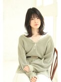 【黒髪 久米田】大人かわいい*前髪*フォギーベージュ