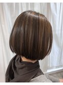 白髪ぼかし脱白髪染めグレーベージュナチュラルショートボブ