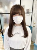 マスクくずれしない流し前髪ペールベージュ