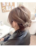 伸ばしかけヘアアレンジ　アップヘア