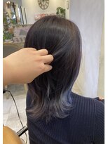 ラボヌールヘアーグレース 門前仲町店(La Bonheur hair grace)&nbsp;インナーカラー/イヤリングカラー/ブルー/ポイントブリーチ