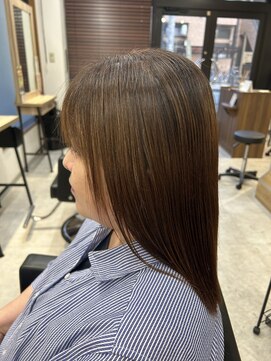 エルプラスヘアー 平尾店(L+hair) （40代）ナチュラルセミロング【トリートメントでくせ毛改善】