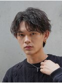 横浜西口ツイストスパイラルパーマセンターパートメンズカット