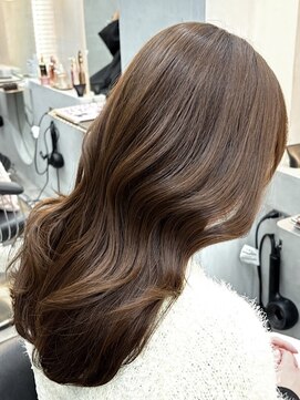 オリーブグレー/韓国風巻き/レイヤーカット/マロンベージュ