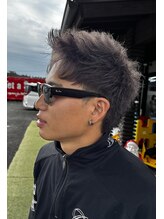 メンズサロン ジースリー(Gthree3)&nbsp;アップバングショート×ダークグレー