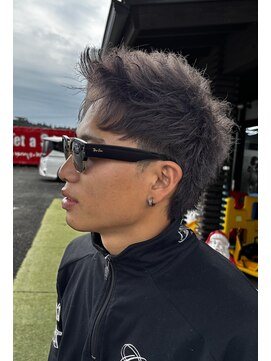 メンズサロン ジースリー(Gthree3) アップバングショート×ダークグレー