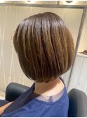 【茶髪ボブ】艶感たっぷり♪大人可愛いナチュラルボブ