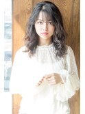 AFLOAT明日香のとろみ 黒髪 ルーズ カール 大人かわいい