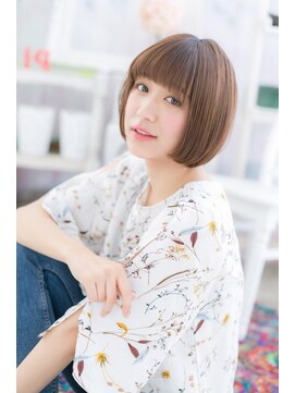 ミック ヘアアンドメイク アップ 駒込店(miq Hair&Make up) 小顔仕上げ☆ビターショコラ前下がりオン眉ボブa1