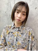 大人可愛い☆骨格修正ぷっつんボブ/流し前髪/シースルーバング