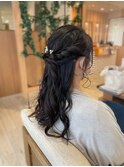 ヘアセット ゆるふわハーフアップ 10代20代30代