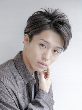 ルルディ バイ アフロディーテ銀座(luludi by APHRODITE) ブルーブラック/刈り上げセンターパート/フェザーパーマ/銀座