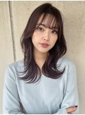 ラベンダー/シースルー/韓国ヘア