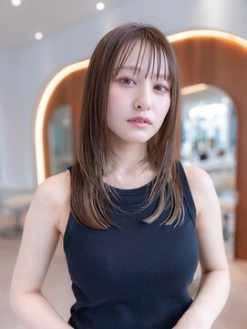 ケアリー 浦和美園(Carelly) 大人かわいい前髪セシルカットココアブラウンフリンジウェーブ