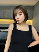 インナーカラーイヤリングカラーbob_レイヤーカットウェットヘア