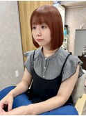 あごしたミニボブ×オレンジベージュ