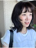 ミディアムレイヤー/くびれミディアム/抜け感/垢抜け