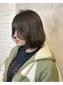 ボブ　透明感カラー　オリーブベージュ　髪質改善　福岡美容室