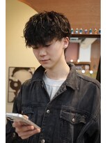 エディ(Edy)&nbsp;メンズマッシュ波巻きスパイラルパーマケアパーマ眉毛カット岡山