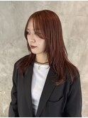 ロングレイヤー/レイヤーカット/オレンジブラウン/ブリーチなし