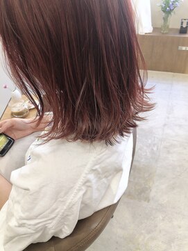 マロウ(mallow) 《花屋併設》ペンタ ピンク切りっぱなしボブ@20代30代40代