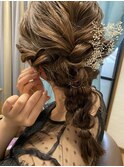 編みおろし結婚式アレンジ