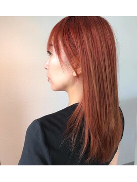 ナロー(NALLOW Bead's) *オレンジカラー*艶ストレート*ハイライトカラー*