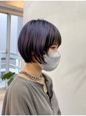 ショートボブ　顔まわりレイヤー　ラベンダーカラー　3/24