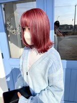 ジジ フィーカ 佐野(Gigi fika)&nbsp;外ハネ レイヤー ピンクカラー