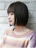 大人ショートボブ丸みショートカットマッシュショート前髪あり