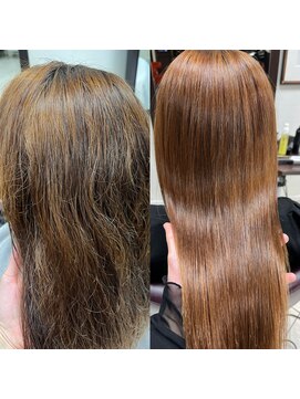 コレットヘア(Colette hair) 【miyu】酸性ストレートビフォア、アフター