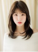 □くすみベージュアッシュ前下がりレイヤーカット43大宮30代40代