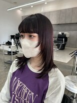 ノートエートル 西金沢(Nought etre)&nbsp;レイヤースタイル/レッドパープル/ハイトーンカラー/ツヤ髪