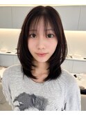 ハッシュカットレイヤーカットミディアムレイヤー小顔ヘア