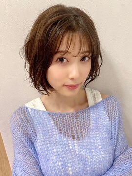 ノラ ギンザ(NORA GINZA) シースルーバング×小顔ボブ×Mixパーマ 20代30代40代