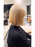 抜きっぱなしカラー ブリーチカラー ダブルブリーチ 韓国 ボブ