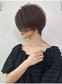ショート×ハイライト白髪ぼかし×マチルダボブ[心斎橋]