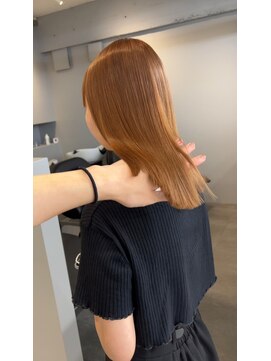 ラル 立川(lar) 柔らかorange_前髪マチルダボブピンクベージュ