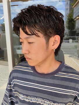 アルフレッド 平針店(alfRed) ツーブロック　ソフトツイストスパイラルパーマ　黒髪　爽やか