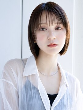 エインアンリー 表参道(AIN.ANLY.) 薄めバングフェイスレイヤーハッシュカット切りっぱなしボブ美髪