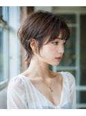 大人可愛い20代30代40代50代前下がりショートボブウルフショート