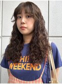 プードルパーマ　外国人風パーマ　顔周りカット　ブリーチなし