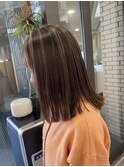 ハイライト×ロングボブ【オーガニックサンドグレージュ】