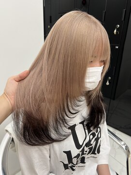 ラピス 渋谷本店(Lapis) ミルクティーベージュ/レイヤーカット/エンドカラー/髪質改善