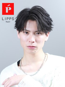 リップス 天神(LIPPS) 【LIPPS天神】フェザーショートツーブロック黒髪センターパート
