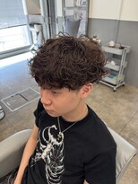 ノイセル 西本町(Noisyle)&nbsp;フェザーパーマスパイキーショートブルーブラックサーフカールF