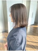 ★透明感ヘーゼルグレージュ/外ハネワンカールボブ/くびれヘア
